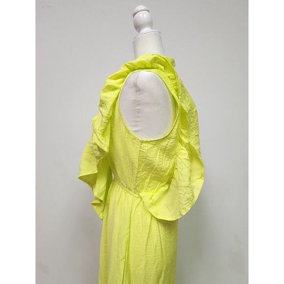 $230 NWT YOUNG FABULOUS & BROKE Sz M CRUZ flutter sleeve dress margarita - Picture 7 of 11